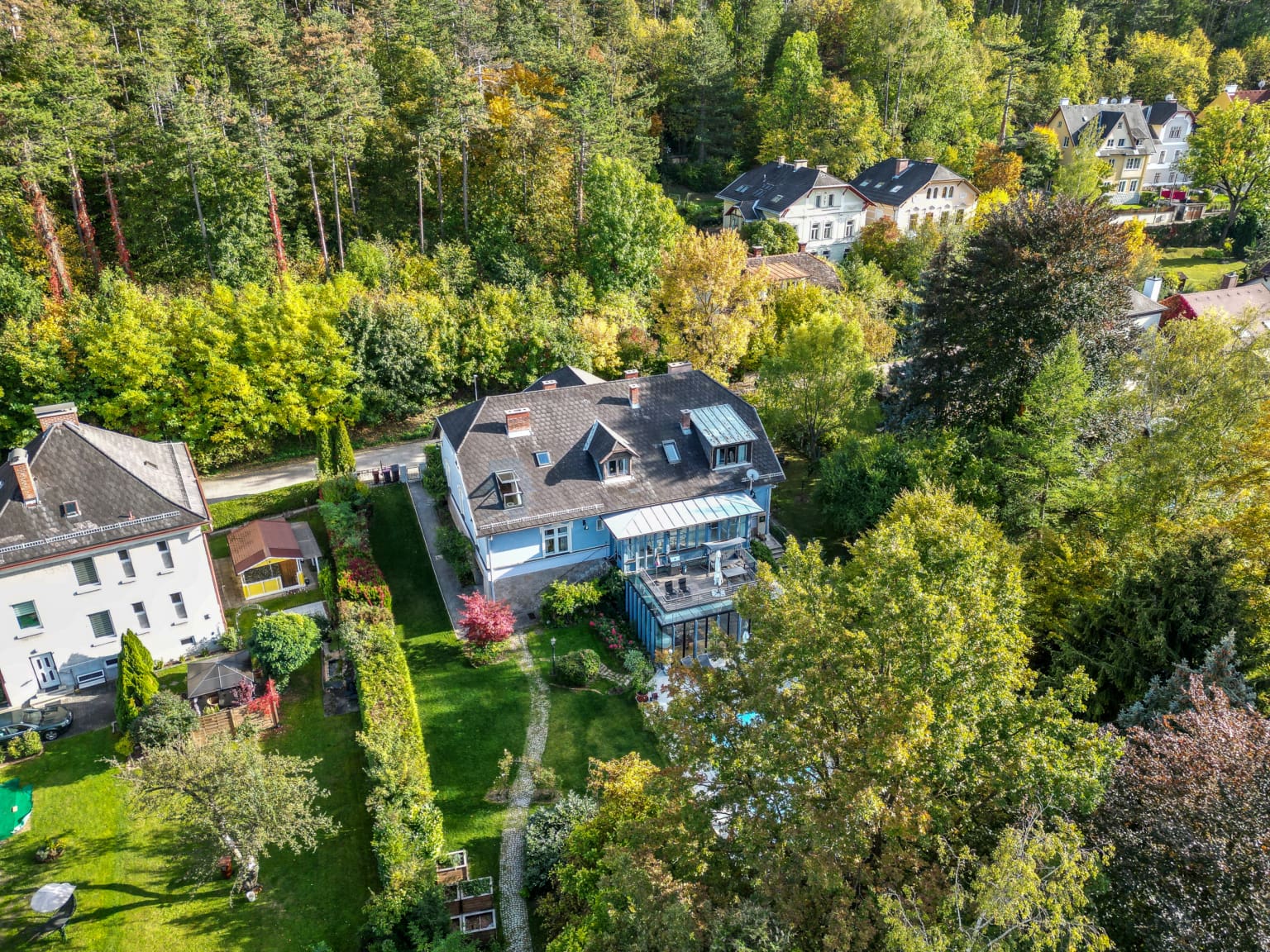Immorist Villa Vier Jahreszeiten, Berndorf, Immobilie, Haus, Garten, Balkon, Pool, Schwimmbad