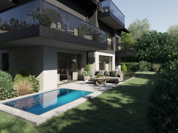 Neubauprojekt “Das Riedl” TOP 1 – Gartenwohnung mit Pool.