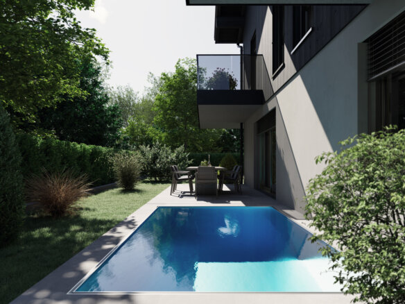 Neubauprojekt “Das Riedl” TOP2 – Gartenwohnung mit Pool.